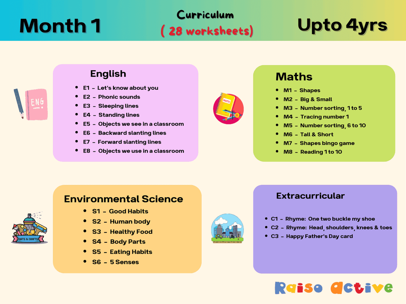 Month 9 Play Based Learning Worksheets: English, Math, Science & Fun (Ages 6-7) - Page 1