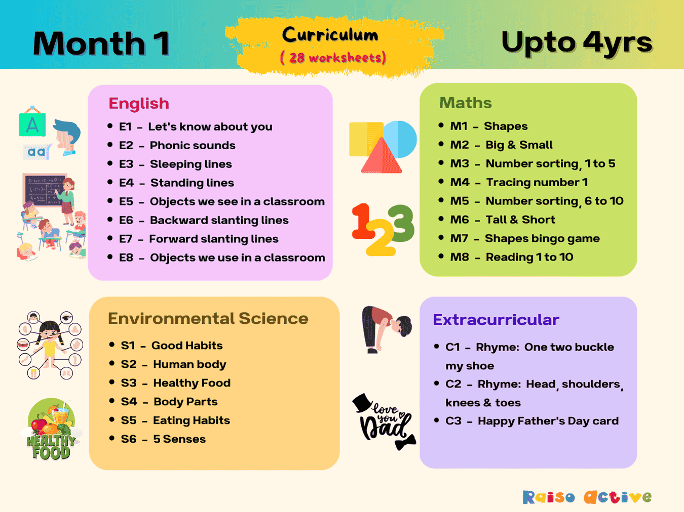 Month 9 Play-Based Learning Worksheets for 5-6 Year Olds - Literacy, Math & Science Pack