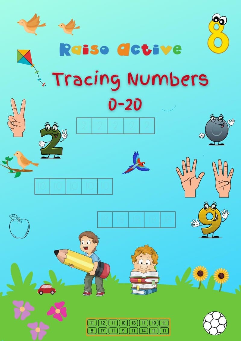 Number Tracing & Recognition Activity Book 0-20 for Preschool & Kindergarten - Page 1