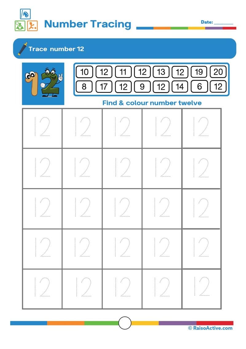 Number Tracing & Recognition Activity Book 0-20 for Preschool & Kindergarten - Page 14