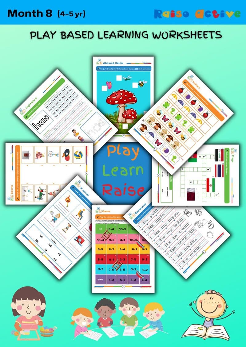 Play-Based Learning Activity Book for 4-5 Year Olds: Literacy, Math & EVS Worksheets - Page 1