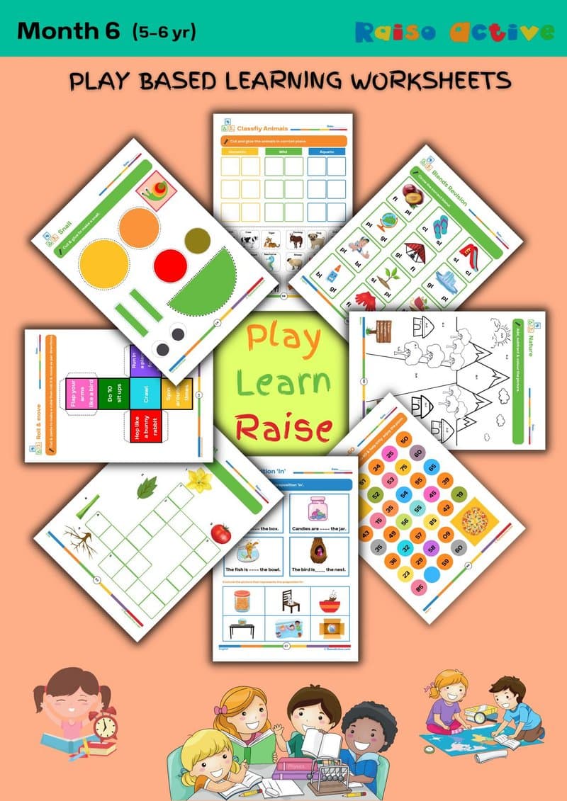 Play-Based Learning Activity Book for 5-6 Year Olds: Blends, Sight Words, Math & Science - Page 1