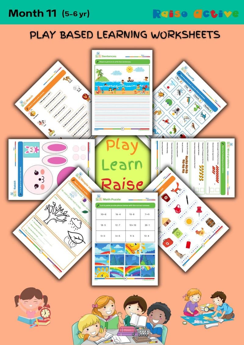 Play Based Learning Activity Book for 5-6 Year Olds: English, Math, EVS & Crafts - Page 1