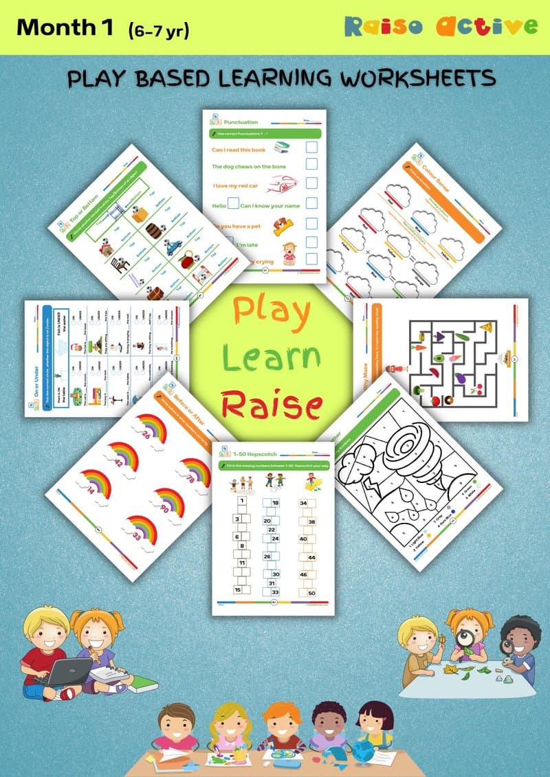 Play-Based Learning Worksheets (6-7 yrs) | English, Math, EVS & Crafts Activity Book - Page 1