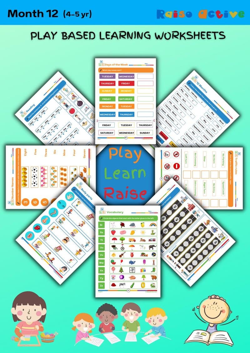 Play-Based Learning Worksheets: English, Math, EVS & More for 4-5 Year Olds - Page 1