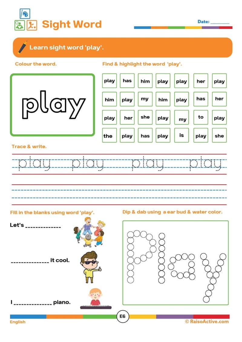 Play Based Learning Worksheets for 4-5 Year Olds | English, Math, EVS & Crafts - Page 9