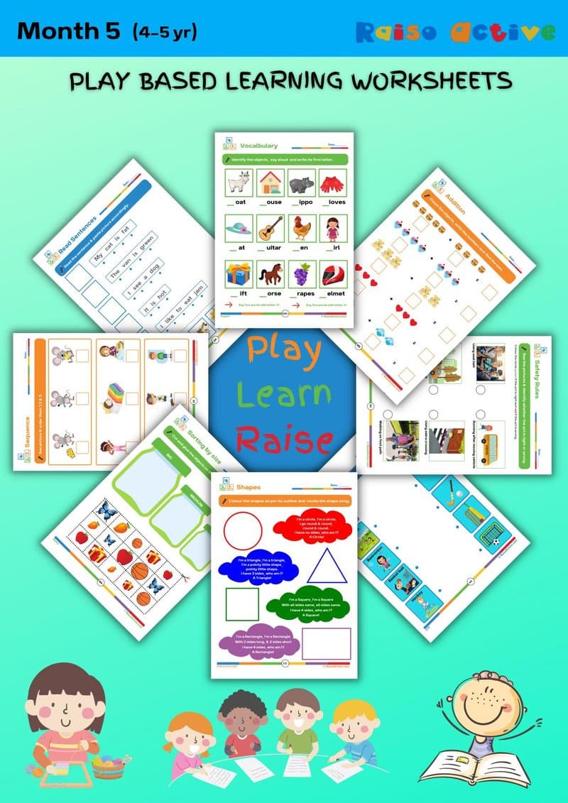 Play-Based Learning Worksheets for 4-5 Year Olds: English, Math, EVS & More - Page 1