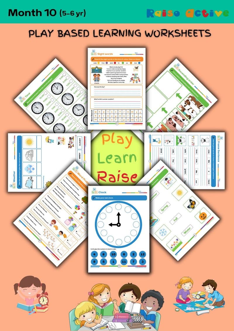 Play-Based Learning Worksheets for 5-6 Year Olds: English, Math, EVS & Crafts - Page 1