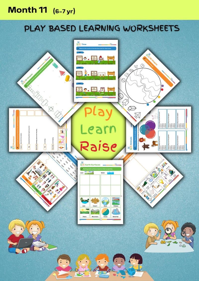 Play-Based Learning Worksheets for 6-7 Year Olds: English, Math & EVS Activities - Page 1