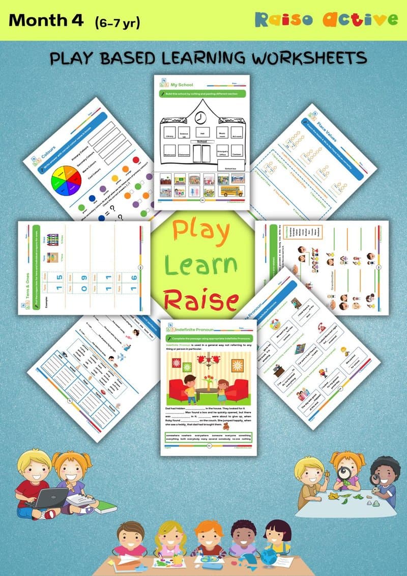 Play-Based Learning Worksheets for 6-7 Year Olds - English, Math, EVS & Arts - Page 1
