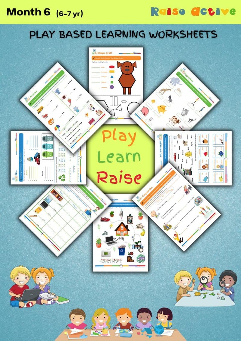Play Based Learning Worksheets for 6-7 Year Olds: English, Math, EVS & Crafts - Page 1