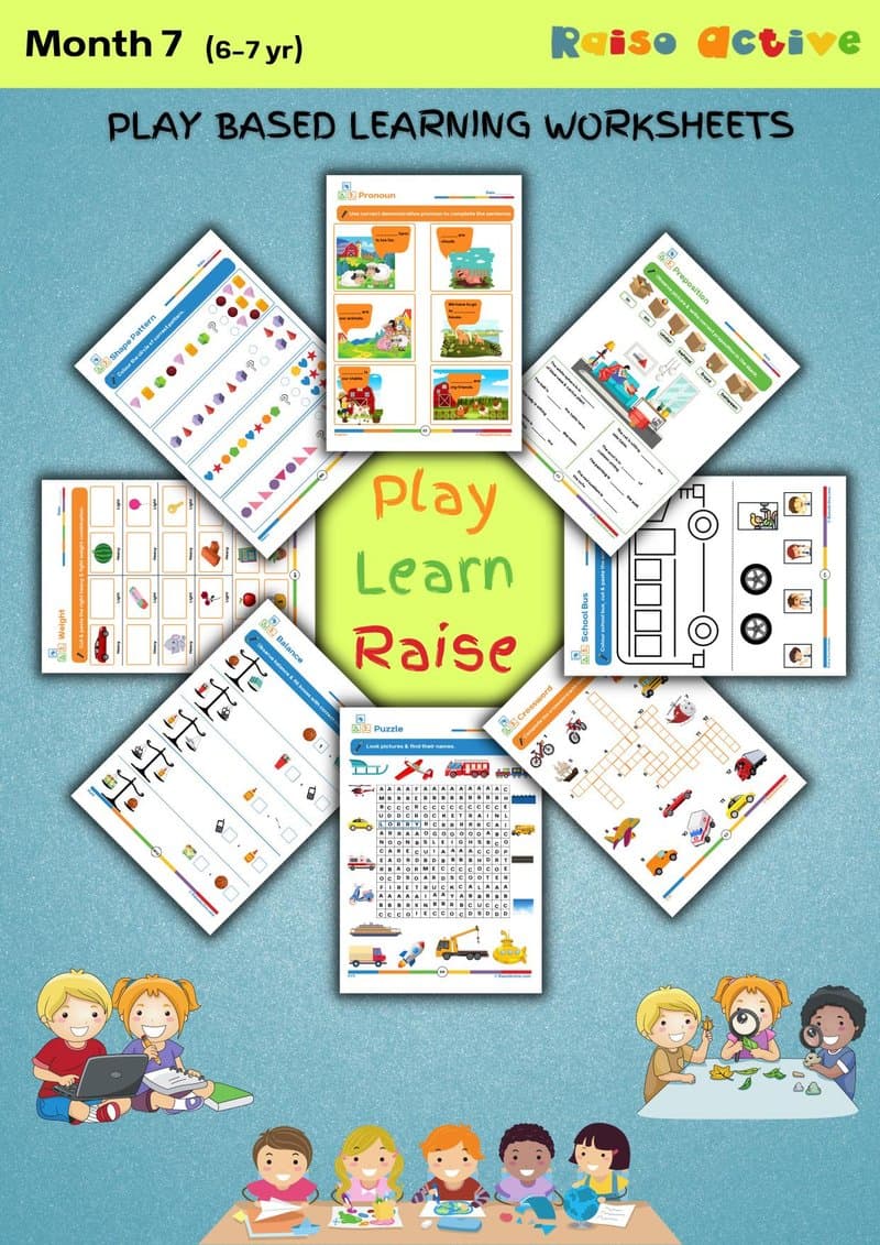 Play-Based Learning Worksheets for 6-7 Year Olds: English, Math, EVS & More - Page 1