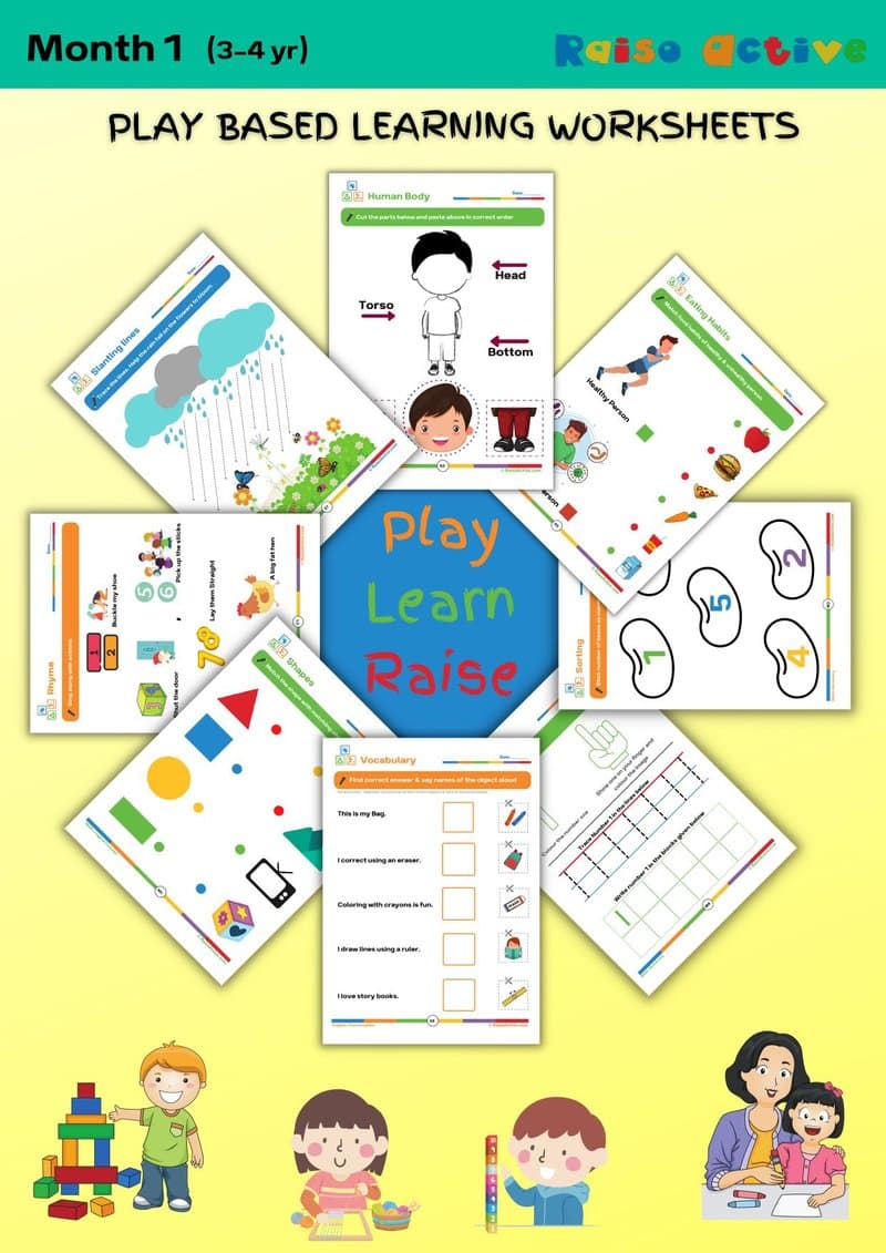 Preschool Play-Based Learning Activity Book: English, Math, EVS & Rhymes (Ages 3-4) - Page 1