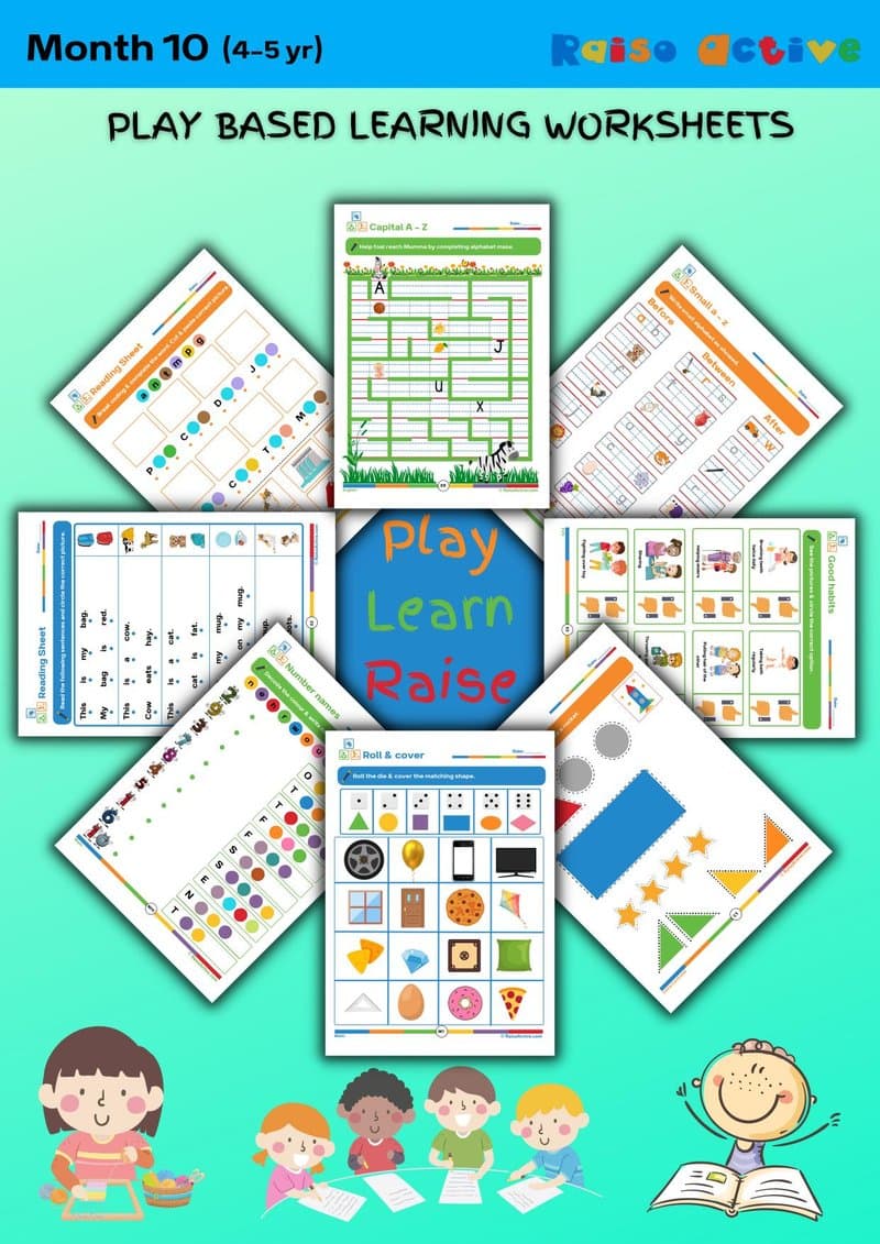 Preschool Play-Based Learning Activity Book for 4-5 Year Olds - Literacy, Math & EVS Worksheets - Page 1