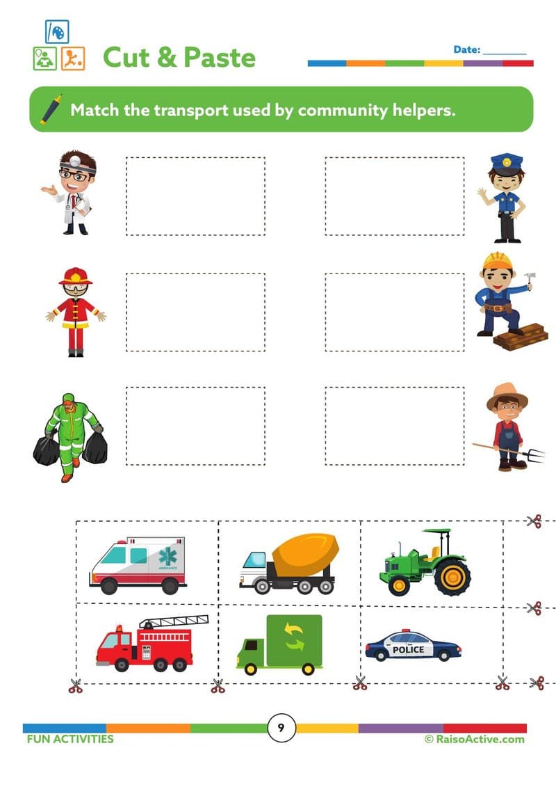 Preschool Scissor Skills & Craft Activity Book: Fine Motor Development for Ages 3-6 - Page 9