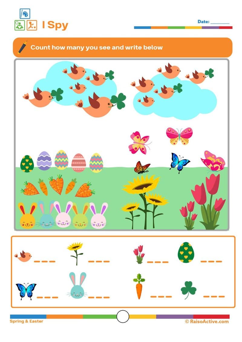 Spring & Easter Activity Book: Counting, Patterns, Mazes & More for Ages 3-6 - Page 2