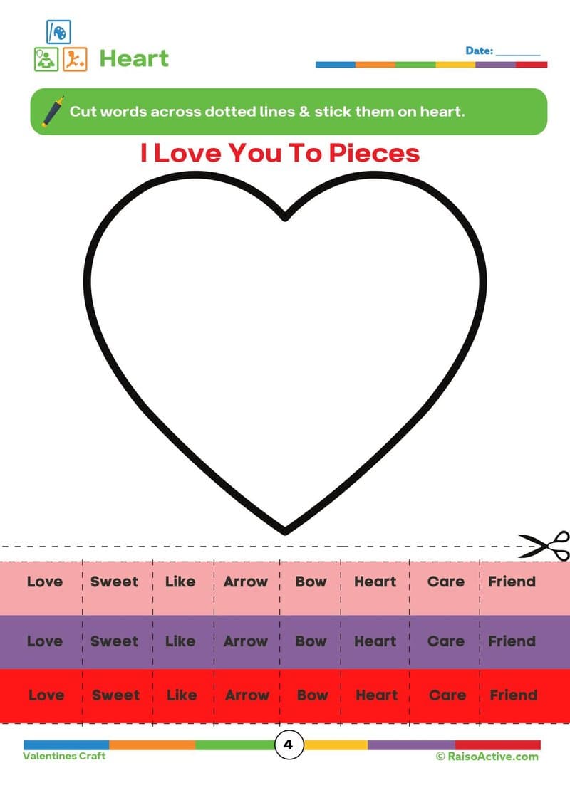 Valentine's Day Craft & Activity Pack | Preschool & Kindergarten Worksheets - Page 5